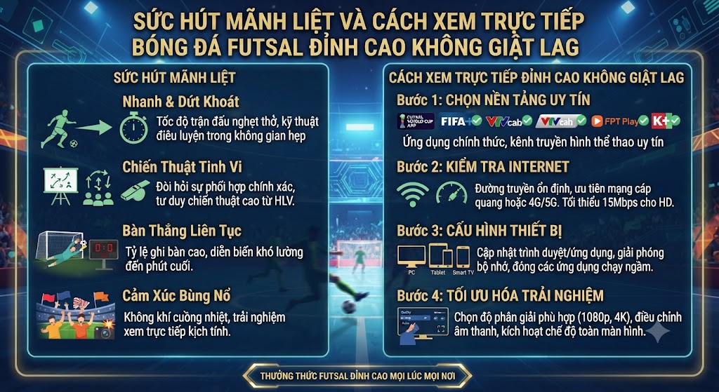 trực tiếp bóng đá futsal